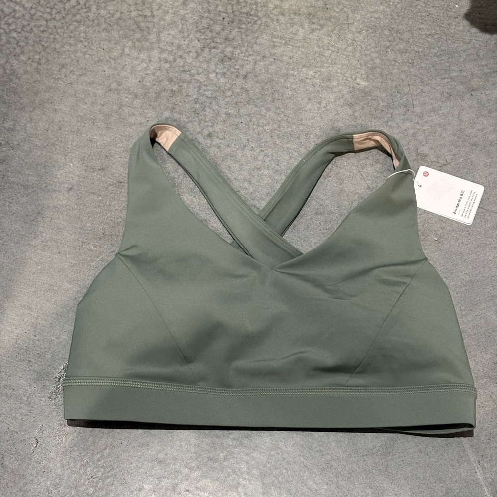 Lululemon Athletica Cross-Back Sports Bra - Olive Green
